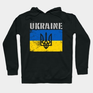 Ukraine Ukrainian Vintage Flag Pride Hoodie